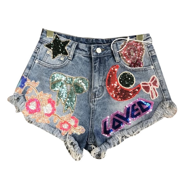 Pants - Final $ ⬇️🎀Patch Printed Sequin Shorts🎀 size 30